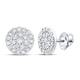 Dazzling Diamond Cluster Earrings in 10kt White Gold Top view from the 10Kt White Gold Womens Round Diamond Cluster Earrings 3 4 Cttwpin289823 collection by Splendid Jewellery