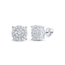 Load image into Gallery viewer, Dazzling Diamond Delight Earrings Top view from the 10Kt White Gold Womens Round Diamond Cluster Earrings 3 4 Cttwpin286318 collection by Splendid Jewellery