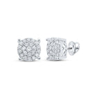 Dazzling Diamond Delight Earrings Top view from the 10Kt White Gold Womens Round Diamond Cluster Earrings 3 4 Cttwpin286318 collection by Splendid Jewellery
