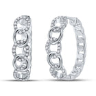 Splendid Jewellery 10kt White Gold Diamond Cuban Curb Link Hoop Earrings Top view from the 10Kt White Gold Womens Round Diamond Cuban Curb Link Hoop Earrings 1 5 Cttwpin284461 collection by Splendid Jewellery