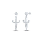 Radiant Diamond Dagger Dangle Earrings in 10kt White Gold Top view from the 10Kt White Gold Womens Round Diamond Dagger Dangle Earrings 1 5 Cttwpin232195 collection by Splendid Jewellery