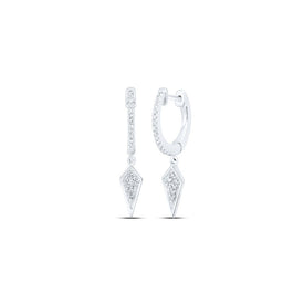 Radiant Brilliance: 10kt White Gold Diamond Dangle Earrings Top view from the 10Kt White Gold Womens Round Diamond Dangle Earrings 1 5 Cttwpin230274 collection by Splendid Jewellery