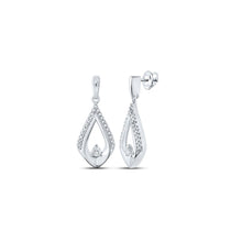 Load image into Gallery viewer, Dazzling 10kt White Gold Diamond Cascade Earrings Top view from the 10Kt White Gold Womens Round Diamond Dangle Earrings 1 6 Cttwpin214197 collection by Splendid Jewellery