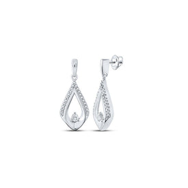 Dazzling 10kt White Gold Diamond Cascade Earrings Top view from the 10Kt White Gold Womens Round Diamond Dangle Earrings 1 6 Cttwpin214197 collection by Splendid Jewellery