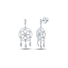 10kt White Gold Diamond Dream Catcher Dangle Earrings Top view from the 10Kt White Gold Womens Round Diamond Dream Catcher Dangle Earrings 1 10 Cttwpin214165 collection by Splendid Jewellery