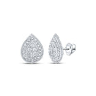 10kt White Gold Diamond Cascade Earrings Top view from the 10Kt White Gold Womens Round Diamond Drop Cluster Earrings 1 2 Cttwpin213513 collection by Splendid Jewellery