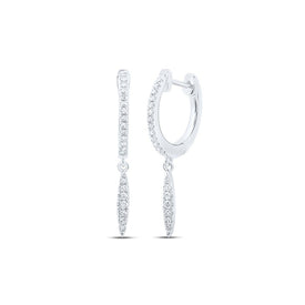 Dazzling Diamond Cascade Earrings Top view from the 10Kt White Gold Womens Round Diamond Drop Dangle Earrings 1 6 Cttwpin230271 collection by Splendid Jewellery