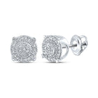 Dazzling Brilliance: 10kt White Gold Women's Round Diamond Fashion Cluster Earrings 1/8 Cttw Top view from the 10Kt White Gold Womens Round Diamond Fashion Cluster Earrings 1 8 Cttwpin280272 collection by Splendid Jewellery
