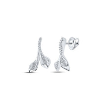 Load image into Gallery viewer, Splendid Brilliance: 10kt White Gold Women&#39;s Round Diamond Fashion Earrings Top view from the 10Kt White Gold Womens Round Diamond Fashion Earrings 1 10 Cttwpin215647 collection by Splendid Jewellery