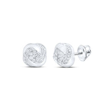 Load image into Gallery viewer, Sparkling Brilliance: 10kt White Gold Womens Round Diamond Fashion Earrings 1/3 Cttw Top view from the 10Kt White Gold Womens Round Diamond Fashion Earrings 1 3 Cttwpin232138 collection by Splendid Jewellery