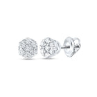Radiant Blossom Diamond Cluster Earrings in 10kt White Gold Top view from the 10Kt White Gold Womens Round Diamond Flower Cluster Earrings 1 4 Cttwpin289325 collection by Splendid Jewellery