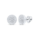 10kt White Gold Floral Diamond Cluster Earrings - Sparkling Blossoms by Splendid Jewellery Top view from the 10Kt White Gold Womens Round Diamond Flower Cluster Earrings 1 4 Cttwpin213554 collection by Splendid Jewellery