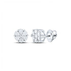 Sparkling Diamond Blossom Earrings: 10kt White Gold Flower Cluster Earrings 1/4 Cttw Top view from the 10Kt White Gold Womens Round Diamond Flower Cluster Earrings 1 4 Cttwpin232352 collection by Splendid Jewellery