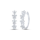 Floral Brilliance: 10kt White Gold Round Diamond Flower Hoop Earrings Top view from the 10Kt White Gold Womens Round Diamond Flower Hoop Earrings 1 8 Cttwpin215682 collection by Splendid Jewellery