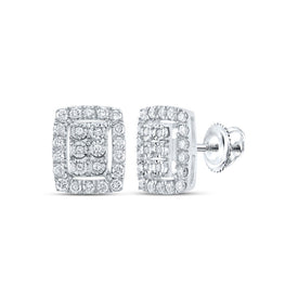 Sparkling Brilliance: 10kt White Gold Diamond Cluster Earrings Top view from the 10Kt White Gold Womens Round Diamond Frame Cluster Earrings 1 2 Cttwpin217240 collection by Splendid Jewellery