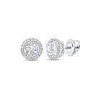 10kt White Gold Diamond Halo Earrings: Luxurious Sparkle and Elegance Top view from the 10Kt White Gold Womens Round Diamond Halo Earrings 1 4 Cttwpin289372 collection by Splendid Jewellery