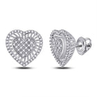 Radiant Love: 10kt White Gold Womens Round Diamond Heart Cluster Earrings 1/3 Cttw Top view from the 10Kt White Gold Womens Round Diamond Heart Cluster Earrings 1 3 Cttwpin14965 collection by Splendid Jewellery