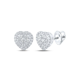 Heart's Desire: 10kt White Gold Womens Round Diamond Heart Earrings 1-1/2 Cttw Top view from the 10Kt White Gold Womens Round Diamond Heart Earrings 1 1 2 Cttwpin286270 collection by Splendid Jewellery