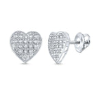 Romantic Heart Diamond Earrings - 10kt White Gold Women's Round 1/10 Cttw Top view from the 10Kt White Gold Womens Round Diamond Heart Earrings 1 10 Cttwpin222633 collection by Splendid Jewellery
