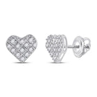 Heart's Desire: 10kt White Gold Womens Round Diamond Heart Earrings 1/10 Cttw Top view from the 10Kt White Gold Womens Round Diamond Heart Earrings 1 10 Cttwpin229989 collection by Splendid Jewellery