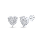 Romantic Radiance: 10kt White Gold Heart Diamond Earrings Top view from the 10Kt White Gold Womens Round Diamond Heart Earrings 1 2 Cttwpin217533 collection by Splendid Jewellery