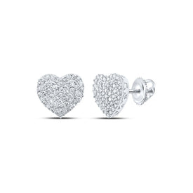 Captivating Love: 10kt White Gold Womens Round Diamond Heart Earrings 1/2 Cttw Top view from the 10Kt White Gold Womens Round Diamond Heart Earrings 1 2 Cttwpin232118 collection by Splendid Jewellery