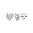 Romantic Radiance: 10kt White Gold Heart-Shaped Diamond Earrings Top view from the 10Kt White Gold Womens Round Diamond Heart Earrings 1 5 Cttwpin212144 collection by Splendid Jewellery
