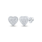 10kt White Gold Heart-Shaped Diamond Earrings: A Timeless Symbol of Love and Elegance Top view from the 10Kt White Gold Womens Round Diamond Heart Earrings 1 5 Cttwpin230047 collection by Splendid Jewellery