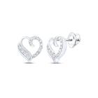 10kt White Gold Heart Diamond Earrings: A Dazzling Symbol of Love and Elegance Top view from the 10Kt White Gold Womens Round Diamond Heart Earrings 1 5 Cttwpin219800 collection by Splendid Jewellery