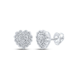 Heart's Desire: 10kt White Gold Womens Round Diamond Heart Earrings 1/6 Cttw Top view from the 10Kt White Gold Womens Round Diamond Heart Earrings 1 6 Cttwpin217463 collection by Splendid Jewellery