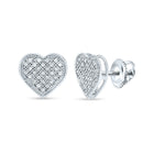 Romantic Diamond Heart Earrings in 10kt White Gold Top view from the 10Kt White Gold Womens Round Diamond Heart Earrings 1 6 Cttwpin80701 collection by Splendid Jewellery