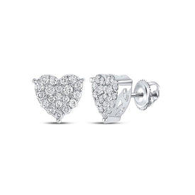10kt White Gold Sparkling Diamond Heart Earrings: A Timeless Symbol of Love and Elegance Top view from the 10Kt White Gold Womens Round Diamond Heart Earrings 3 4 Cttwpin217590 collection by Splendid Jewellery
