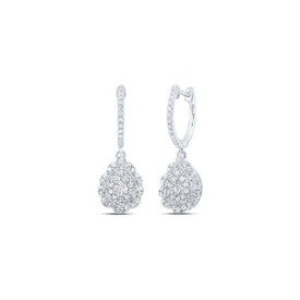 10kt White Gold Diamond Hoop Dangle Earrings: Timeless Elegance and Sparkling Brilliance Top view from the 10Kt White Gold Womens Round Diamond Hoop Dangle Earrings 1 2 Cttwpin230847 collection by Splendid Jewellery