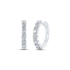 Sparkling Diamond Delight Hoop Earrings Top view from the 10Kt White Gold Womens Round Diamond Hoop Earrings 1 Cttwpin212955 collection by Splendid Jewellery