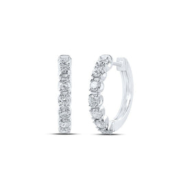 Sparkling Diamond Delight Hoop Earrings Top view from the 10Kt White Gold Womens Round Diamond Hoop Earrings 1 Cttwpin212955 collection by Splendid Jewellery