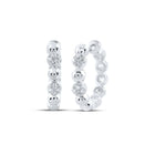 Splendid Jewellery 10kt White Gold Diamond Hoop Earrings Top view from the 10Kt White Gold Womens Round Diamond Hoop Earrings 1 10 Cttwpin212901 collection by Splendid Jewellery