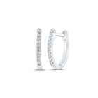 Splendid Jewellery 10kt White Gold Diamond Accent Hoop Earrings Top view from the 10Kt White Gold Womens Round Diamond Hoop Earrings 1 12 Cttwpin212906 collection by Splendid Jewellery