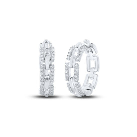 Diamond Brilliance: 10kt White Gold Womens Round Diamond Hoop Earrings 1/3 Cttw Top view from the 10Kt White Gold Womens Round Diamond Hoop Earrings 1 3 Cttwpin212926 collection by Splendid Jewellery