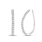 Sparkling Brilliance: 10kt White Gold Diamond Hoop Earrings Top view from the 10Kt White Gold Womens Round Diamond Hoop Earrings 1 4 Cttwpin270051 collection by Splendid Jewellery