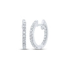 10kt White Gold Diamond Sparkle Hoop Earrings Top view from the 10Kt White Gold Womens Round Diamond Hoop Earrings 1 4 Cttwpin212971 collection by Splendid Jewellery