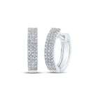 Splendid Jewellery's Dazzling Diamond Hoop Earrings Top view from the 10Kt White Gold Womens Round Diamond Hoop Earrings 1 4 Cttwpin286816 collection by Splendid Jewellery