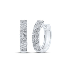 Splendid Jewellery's Dazzling Diamond Hoop Earrings Top view from the 10Kt White Gold Womens Round Diamond Hoop Earrings 1 4 Cttwpin286816 collection by Splendid Jewellery