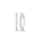 Sparkling Brilliance: 10kt White Gold Diamond Hoop Earrings Top view from the 10Kt White Gold Womens Round Diamond Hoop Earrings 1 4 Cttwpin232451 collection by Splendid Jewellery