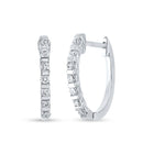 10kt White Gold Diamond Sparkle Hoop Earrings Top view from the 10Kt White Gold Womens Round Diamond Hoop Earrings 1 4 Cttwpin41275 collection by Splendid Jewellery