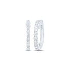 10kt White Gold Diamond Sparkle Hoop Earrings Top view from the 10Kt White Gold Womens Round Diamond Hoop Earrings 1 4 Cttwpin232459 collection by Splendid Jewellery