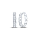 Dazzling Diamond Delight Hoop Earrings Top view from the 10Kt White Gold Womens Round Diamond Hoop Earrings 3 8 Cttwpin212975 collection by Splendid Jewellery