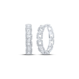 Dazzling Diamond Delight Hoop Earrings Top view from the 10Kt White Gold Womens Round Diamond Hoop Earrings 3 8 Cttwpin212975 collection by Splendid Jewellery