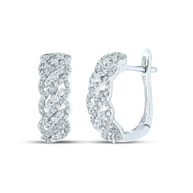 Dazzling Diamond Delight Hoop Earrings Top view from the 10Kt White Gold Womens Round Diamond Hoop Earrings 5 8 Cttwpin213002 collection by Splendid Jewellery