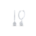 Teardrop Brilliance: 10kt White Gold Womens Round Diamond Hoop Earrings Top view from the 10Kt White Gold Womens Round Diamond Hoop Teardrop Dangle Earrings 3 8 Cttwpin230229 collection by Splendid Jewellery
