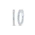 Dazzling Diamond Brilliance: 10kt White Gold Inside Outside Hoop Earrings Top view from the 10Kt White Gold Womens Round Diamond Inside Outside Hoop Earrings 1 1 2 Cttwpin214157 collection by Splendid Jewellery
